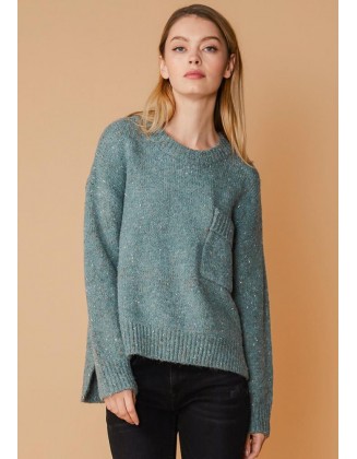 Crewneck Pocket Front Sweater