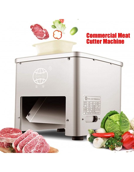 350lb/h Stainless Steel Commercial Meat Cutter Machine Automatic Slice Strip Cube Meat Cutting Machine for Restaurant 85mm Blade