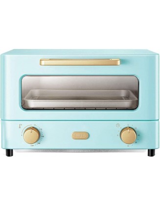 12L Mini Oven Electric Cooker and Grill, Home Baking Small Oven Timer Double Glass Door Convection Toaster Oven