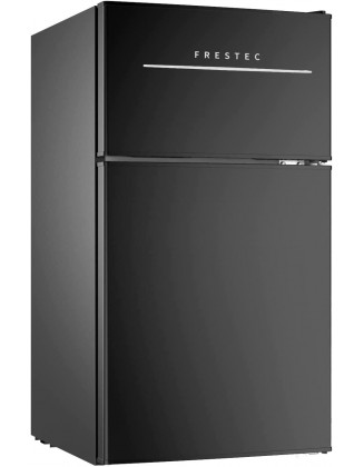 3.0 Cu.Ft Compact Refrigerator with 2 Doors, Mini Fridge with zer, 37dB Quiet, 7-Settings Mechanical Thermostat, Small Refrigerator for Bedroom Office, Dorm or Garage, Black (Black)