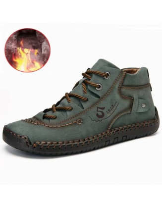 Men's Plus Fleece Warm And Soft Outdoor Casual Boots