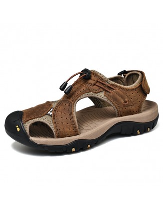 Men Leather Upper Sandals with Straps Multi-Color