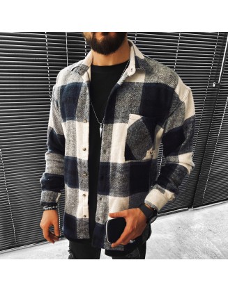 Casual Checked Texture Jacket