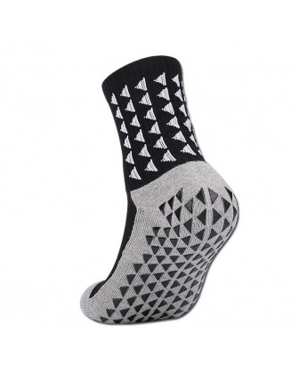 Men's Adult Football Climbing Running Compression Sports Autumn Winter Towel Black Rubber Damping Middle Tube Socks
