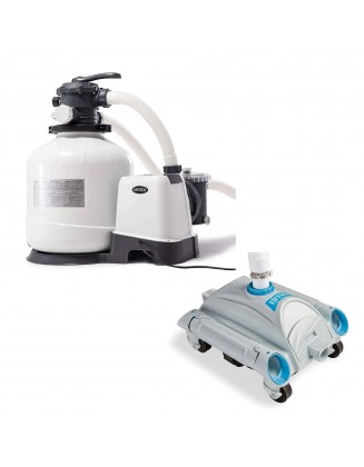 3000 GPH Above Ground Sand Filter Pump and Automatic Vacuum