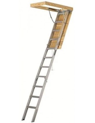 25-1/2 by 54-Inch Elite, 7’8′′-10-Foot Ceiling Height, 375-Pound Capacity, Type IAA, AA2510, Aluminum Ladder, attic, x Rough Opening, Silver